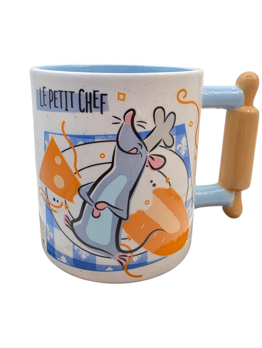 Disney Ratatouille 20oz Ceramic Mug “Le Petit Chef” Remy Rolling Pin Handle